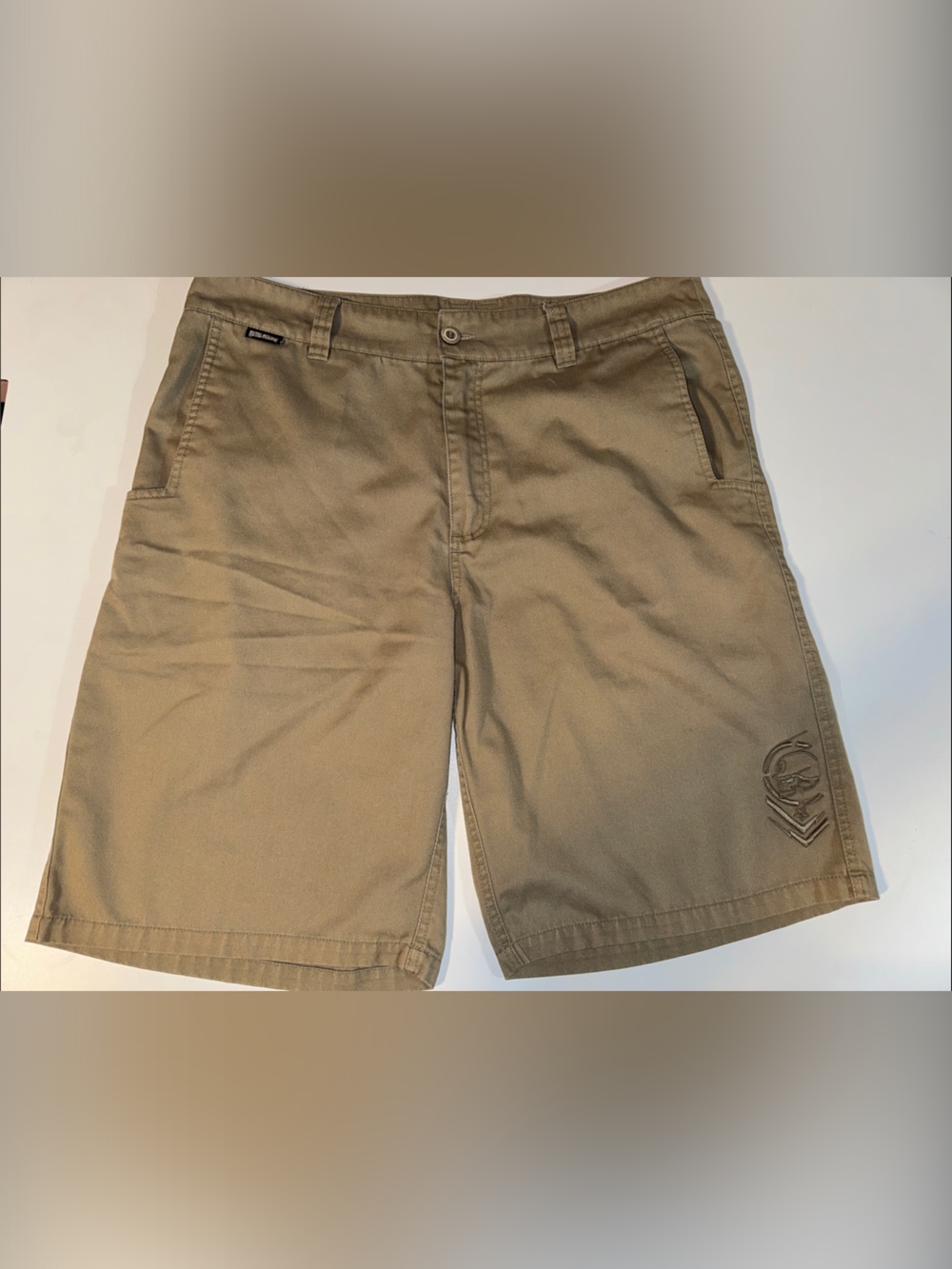 Metal Mulisha Men's Khaki Flat Front Shorts Size 36‎